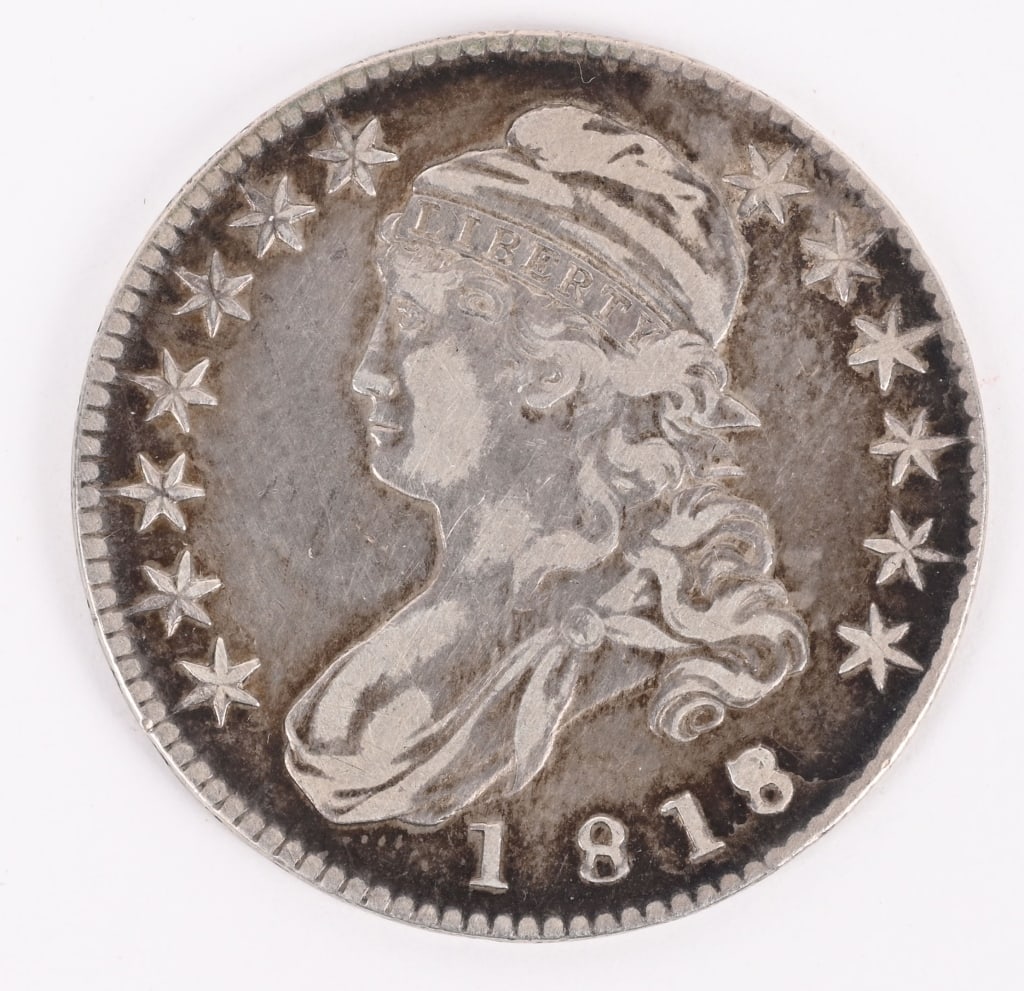 1818/7 CAPPED BUST SILVER HALF DOLLAR (1 of 2)