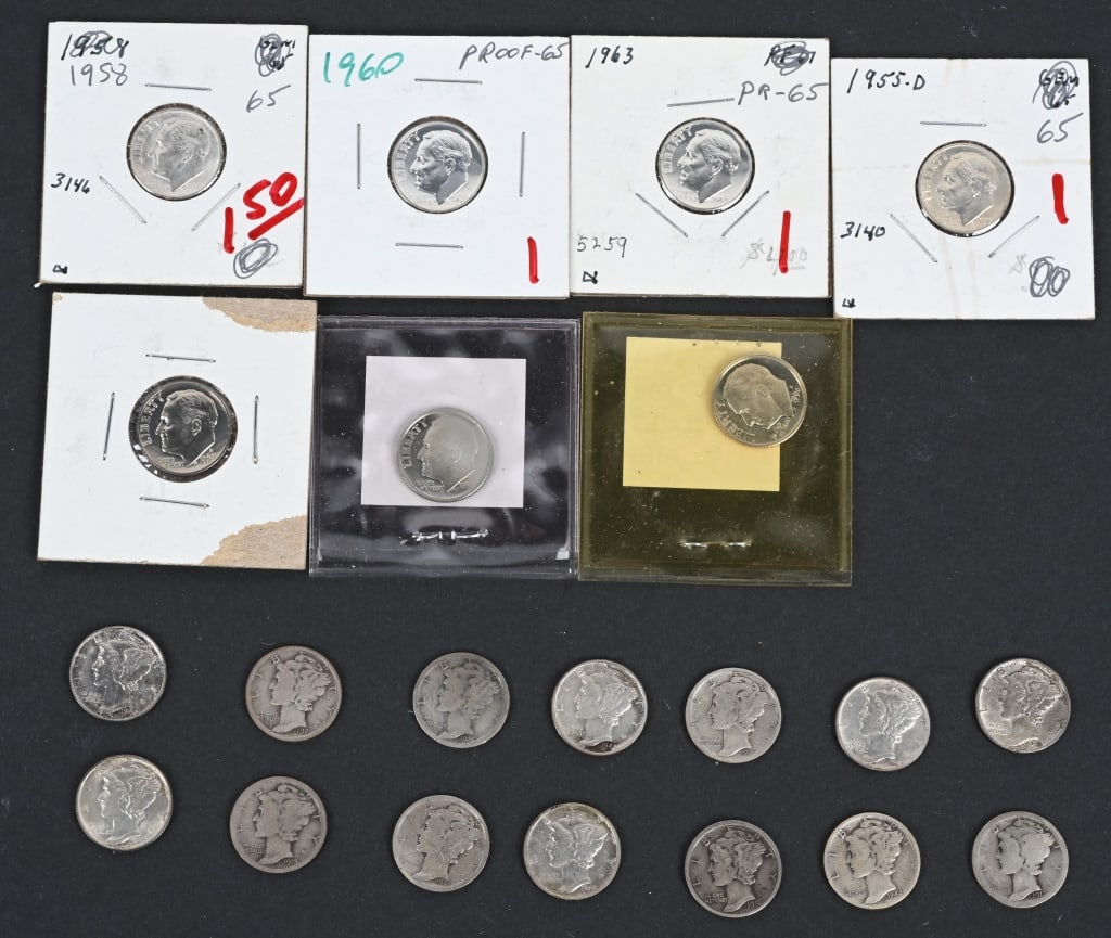 MERCURY & ROOSEVELT SILVER DIME LOT (1 of 5)