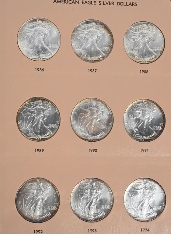 15- AMERICAN EAGLE SILVER DOLLARS 1986-2001 (1 of 3)