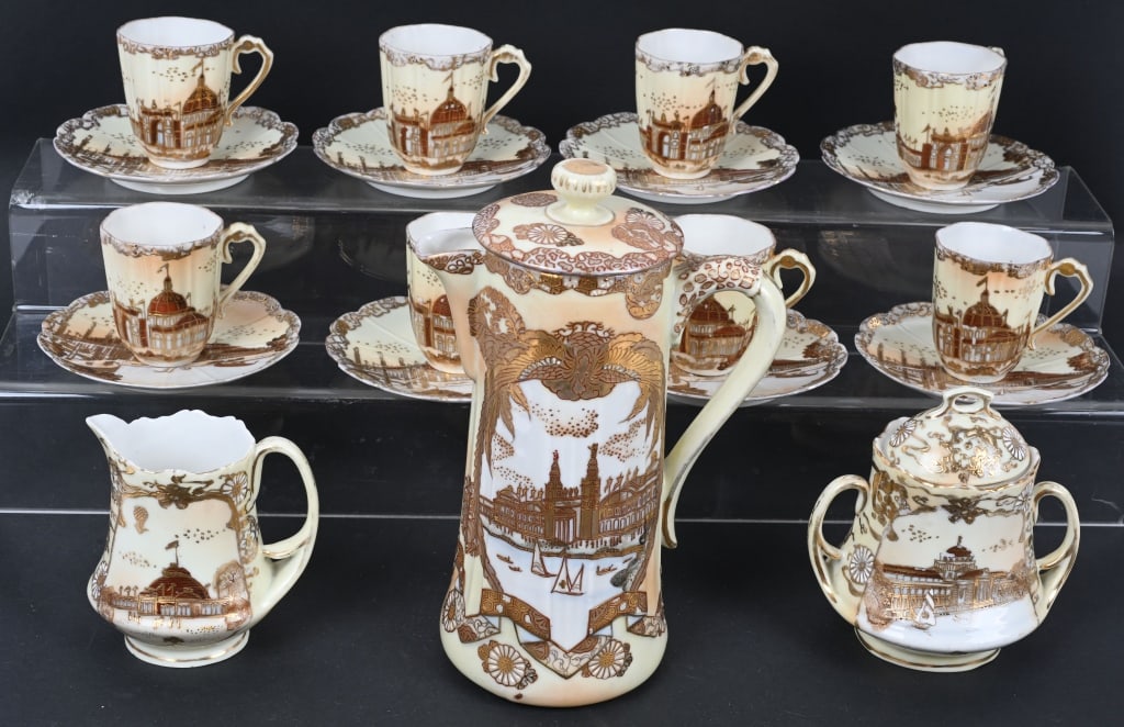 1893 World's Fair 11 Pc SATSUMA CHOCOLATE SET (1 of 6)