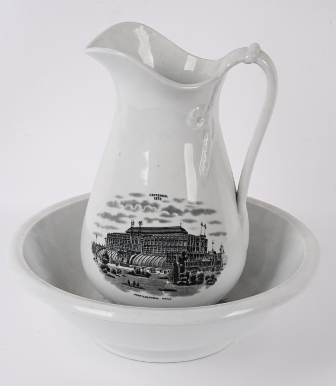 1876 CENTENNIAL Ironstone Pitcher & Bowl (1 of 7)