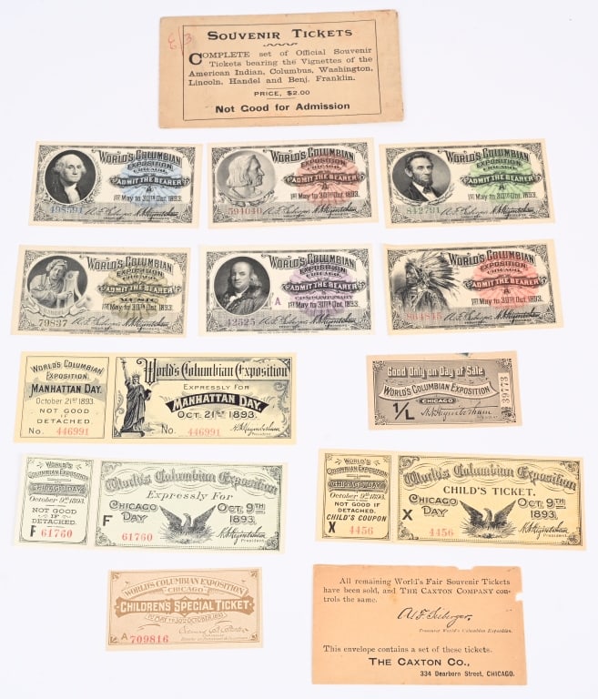 1893 Columbian Exposition SET OF ADMISSION TICKETS (1 of 4)