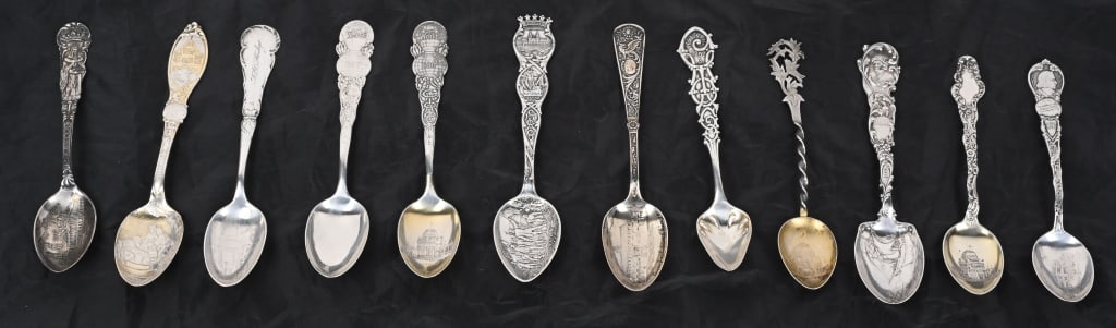 1893 World's Fair 12 STERLING SOUVENIR SPOONS (1 of 3)