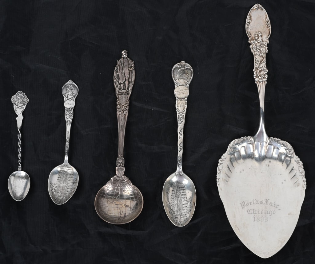 1893 World's Fair TIFFANY STERLING SPOON & 4 Souv (1 of 3)