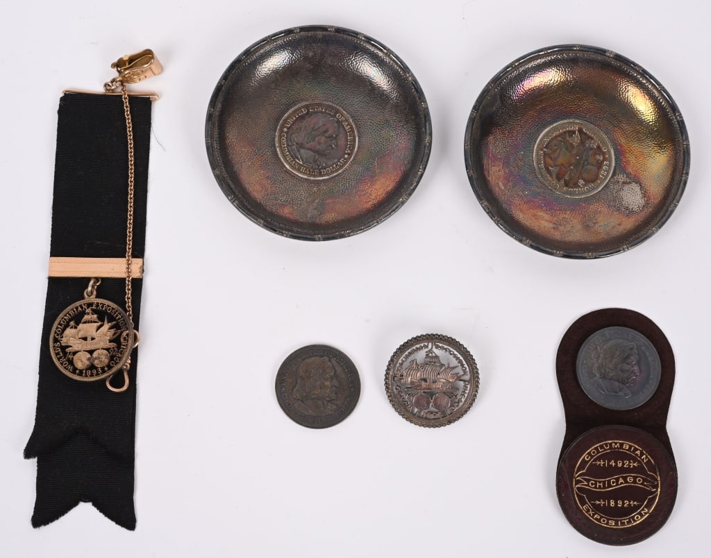 1893 Columbian Exposition 6 HALF DOLLAR SOUVENIRS (1 of 5)