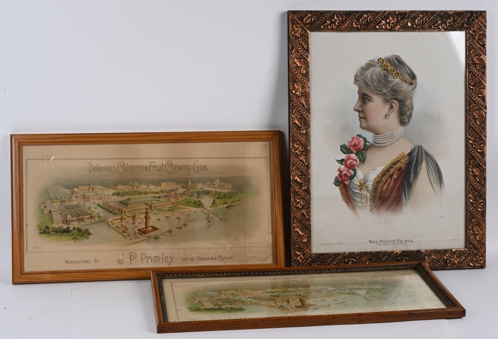 1893 World's Fair 3 FRAMED COLOR LITHOGRAPHS (1 of 4)