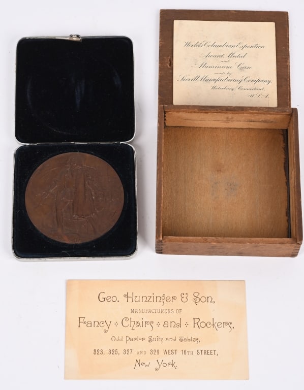 1893 World's Fair GEO HUNZINGER AWARD MEDAL Chairs (1 of 4)
