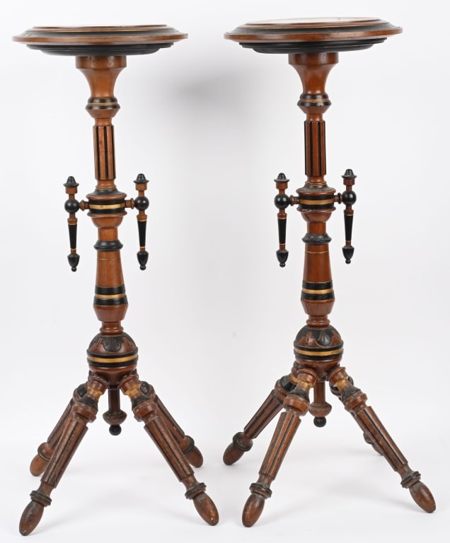PAIR OF VICTORIAN ROUND TOP SIDE TABLES (1 of 4)