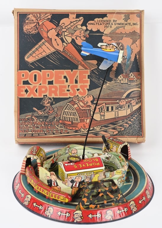 MARX TIN WINDUP POPEYE EXPRESS w/ BOX (1 of 10)