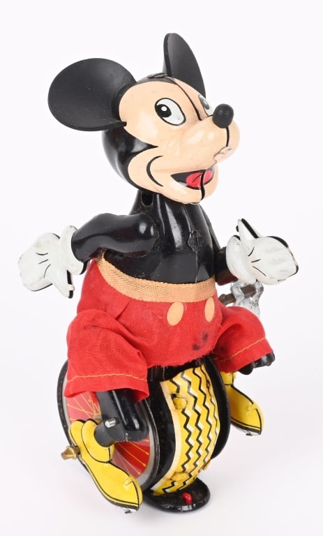 LINEMAR TIN WINDUP MICKEY MOUSE ON UNICYCLE (1 of 4)