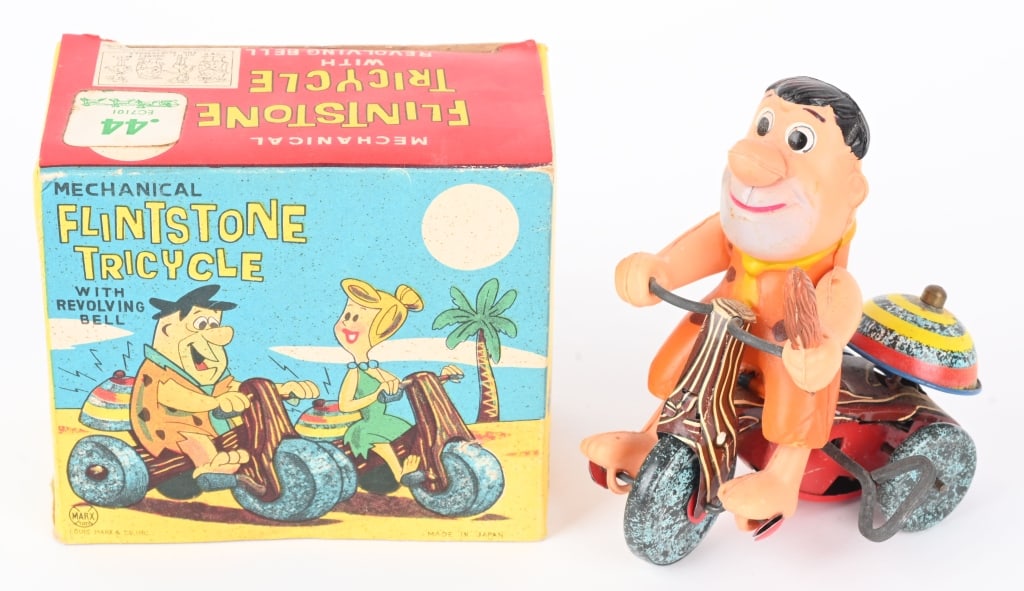 MARX WINDUP FRED FLINTSTONE TRICYCLE w/ BOX (1 of 6)