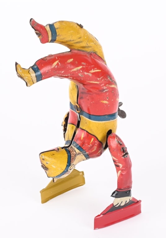 GERMAN TIN WINDUP HAND STAND CLOWN (1 of 5)