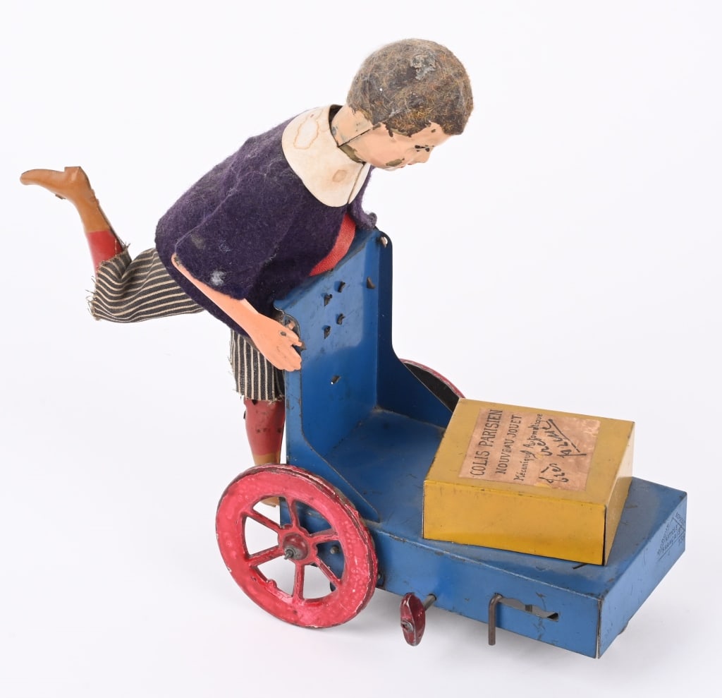 MARTIN CLOCKWORK DELIVERY BOY WITH CART (1 of 5)