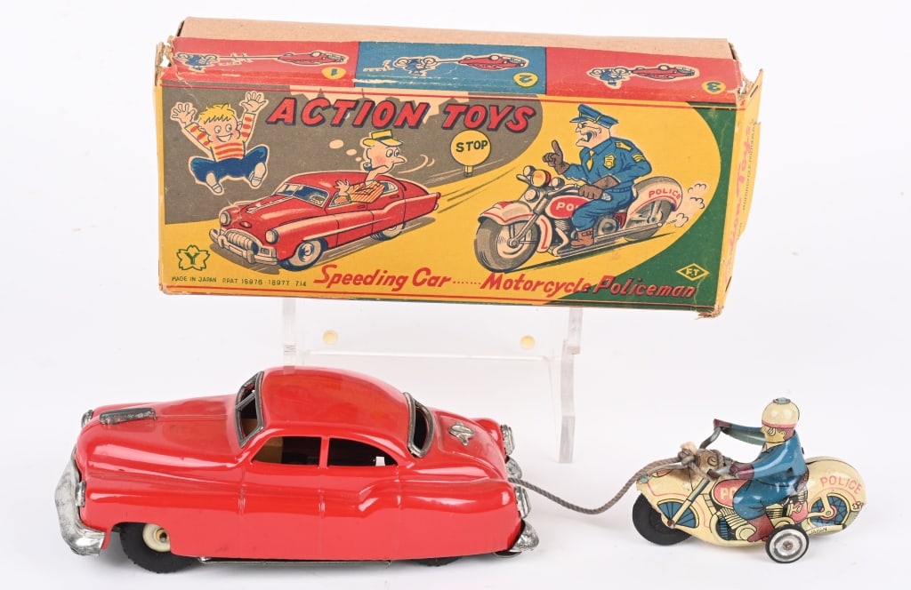 JAPAN SPEEDING CAR & MOTORCYCLE POLICEMAN w/ BOX (1 of 8)