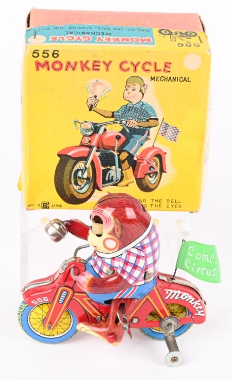 JAPAN TIN WINDUP MONKEY CYCLE w/ BOX (1 of 8)