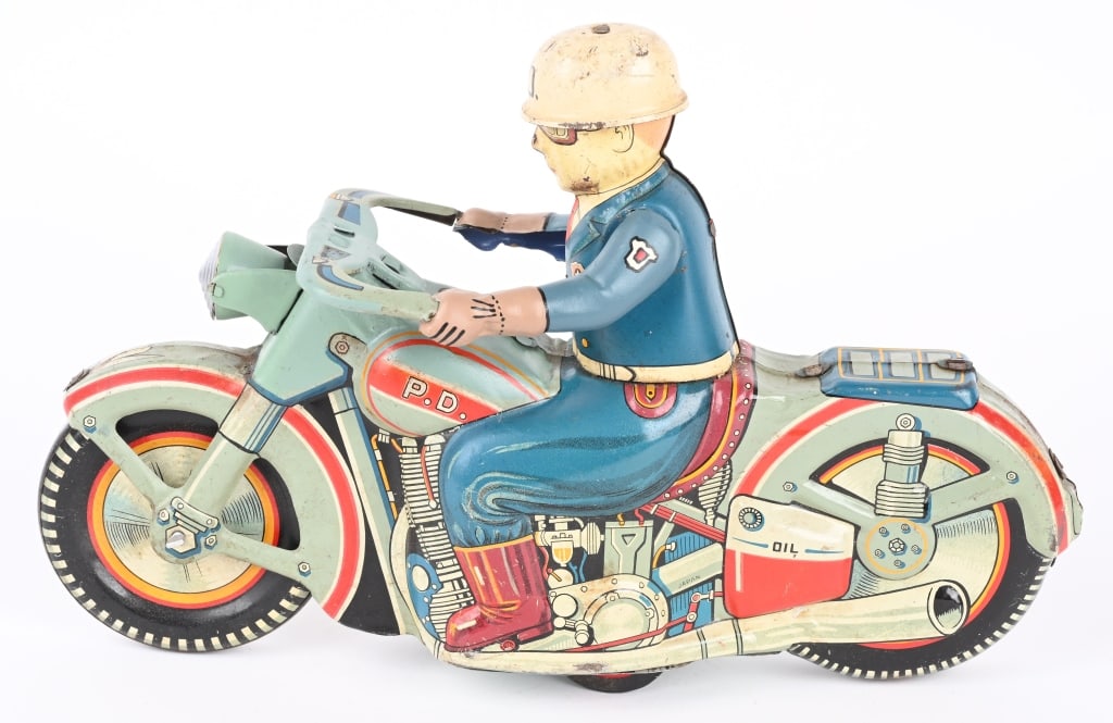 12" JAPAN TIN FRICTION PD MOTORCYCLE (1 of 7)