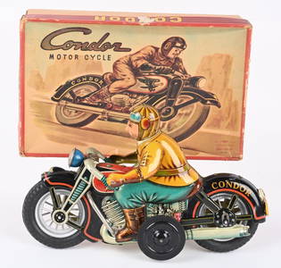 I.Y. JAPAN TIN FRICTION CONDOR MOTORCYCLE w/ BOX