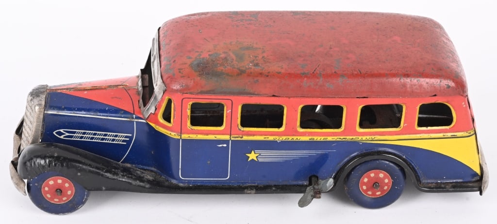 PRE-WAR JAPAN TIN WINDUP PASSENGER BUS (1 of 7)