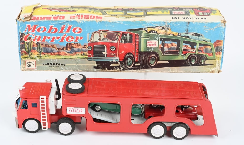 JAPAN TIN FRICTION MOBILE CARRIER w/ BOX (1 of 8)