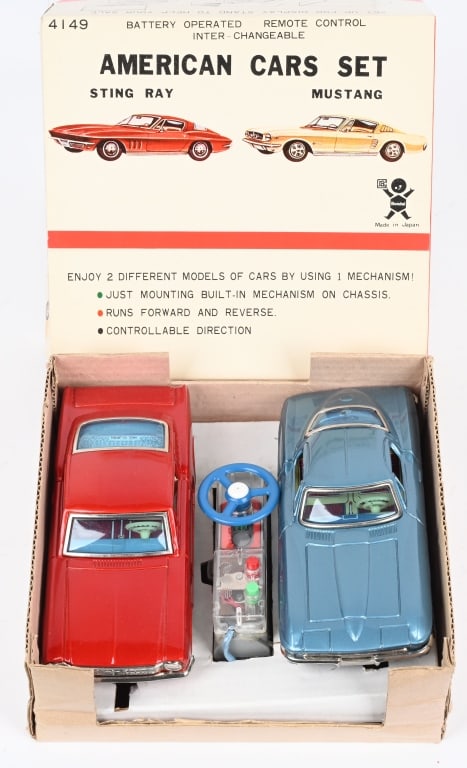 BANDAI BATTERY OP AMERICAN CAR SET w/ BOX (1 of 6)