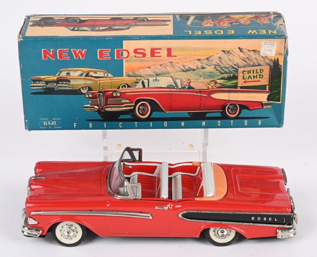 HAJI TIN FRICTION EDSEL CONVERTIBLE w/ BOX (1 of 9)