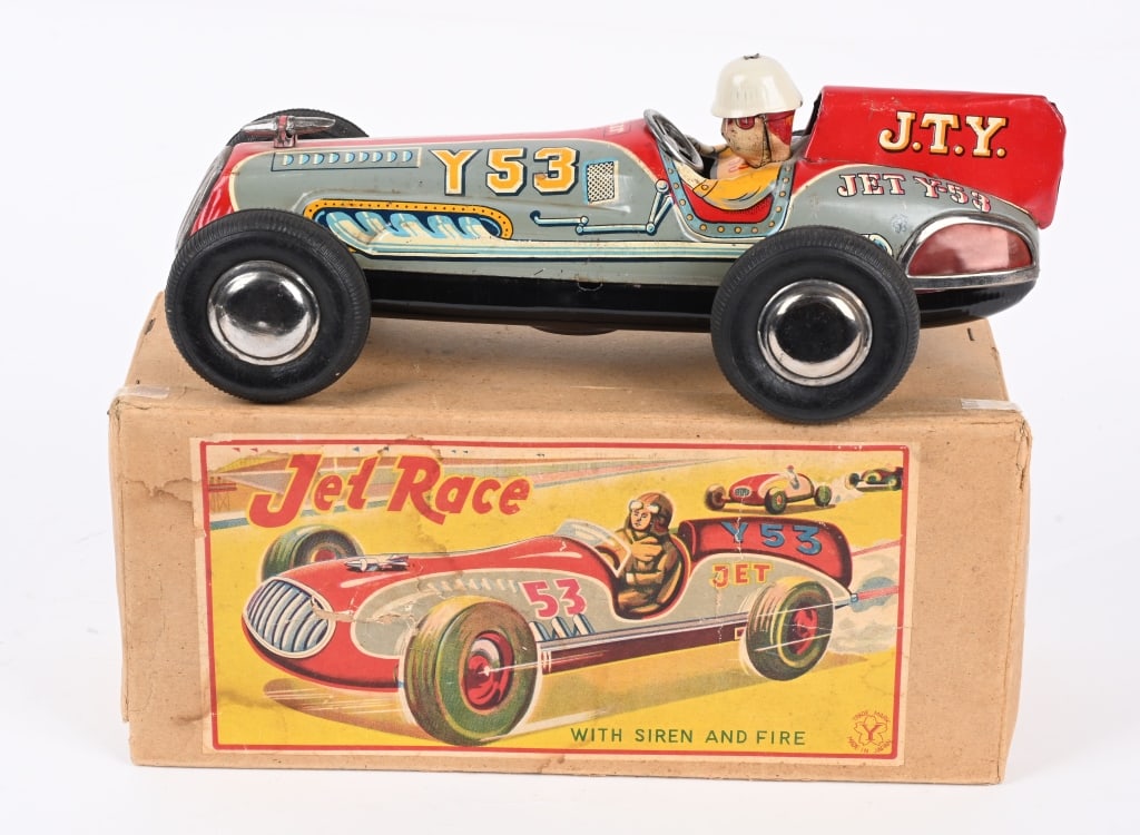 JAPAN TIN FRICTION JET Y-53 RACER w/ BOX (1 of 8)