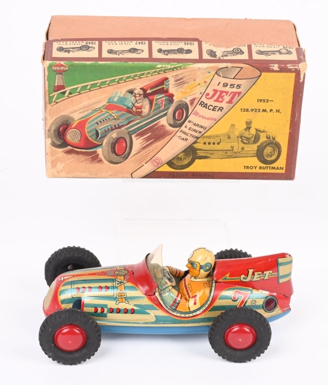 JAPAN TIN FRICTION 1955 JET #7 RACER w/ BOX (1 of 9)
