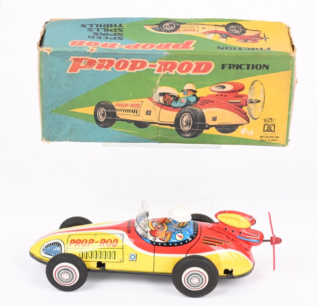 JAPAN TIN FRICTION PROP-ROD RACER w/ BOX (1 of 9)