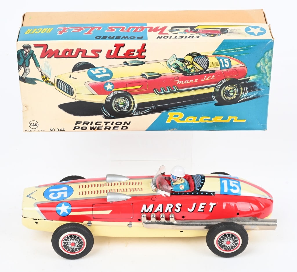 JAPAN TIN FRICTION MARS JET RACER w/ BOX (1 of 10)