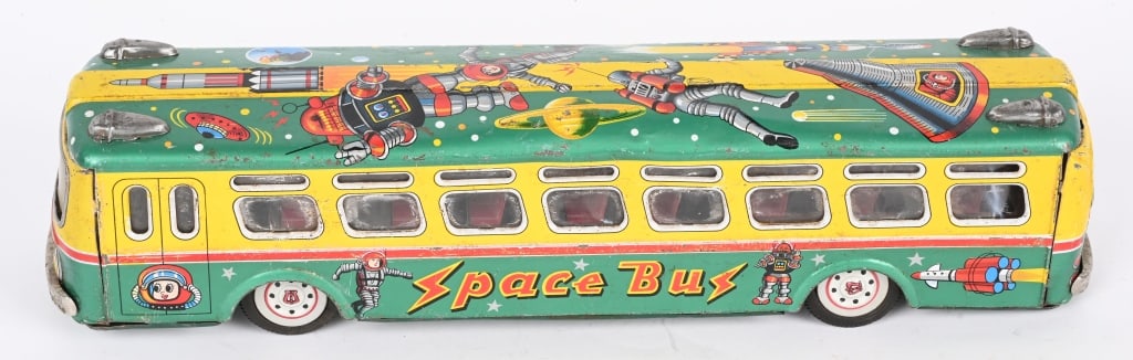 JAPAN TIN FRICTION SPACE BUS w/ ROBBY ON ROOF (1 of 7)