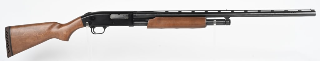 MOSSBERG MODEL 500 SLIDE ACTION SHOTGUN: SERIAL P399452. BARREL 28". GAUGE 12. CHAMBER 3" ACCU-SHOKE. LOP 14" Features blue finish, take down, vent rib, pistol grip hardwood stock, brown recoil pad. Ported barrel. Tapped for scope. Condition