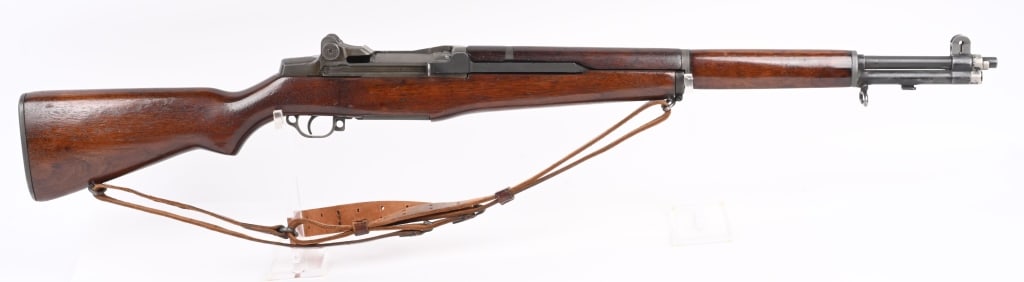 SPRINGFIELD M1 GARAND SEMI AUTO RIFLE: SERIAL NUMBER: 403244. BARREL: 24". CALIBER: .30-06. MANUFACTURED: 1941. Barrel is Springfield, being dated "11-54", with a boxed "DOD" eagle on the left side. Most major components look to be Springf