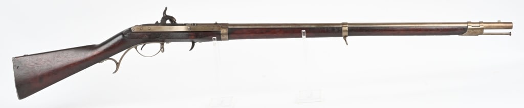 U.S. MODEL 1819 HALL 52 CAL, BREECHLOADING RIFLE: SERIAL NUMBER N/A BARREL 32 5/8" CALIBER 52 RIFLED MANUFACTURED 1832. Developed in Portland Maine and produced at the US Armory at Harpers Ferry. Tilting breech design with rifled bore, one piece oil 