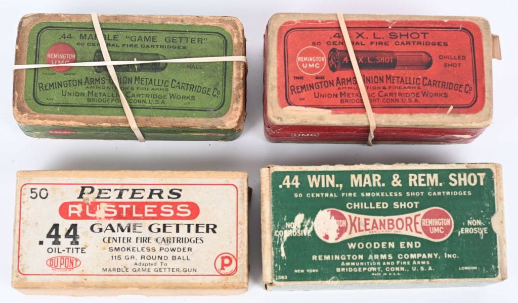 (4) Boxes Of Marbles Game Getter .44 Ammo Auction