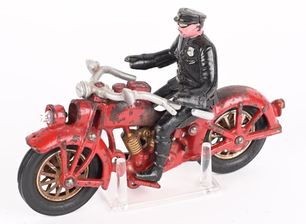 HUBLEY CAST IRON MOTORCYCLE w/ ELECTRIC LIGHT (1 of 4)