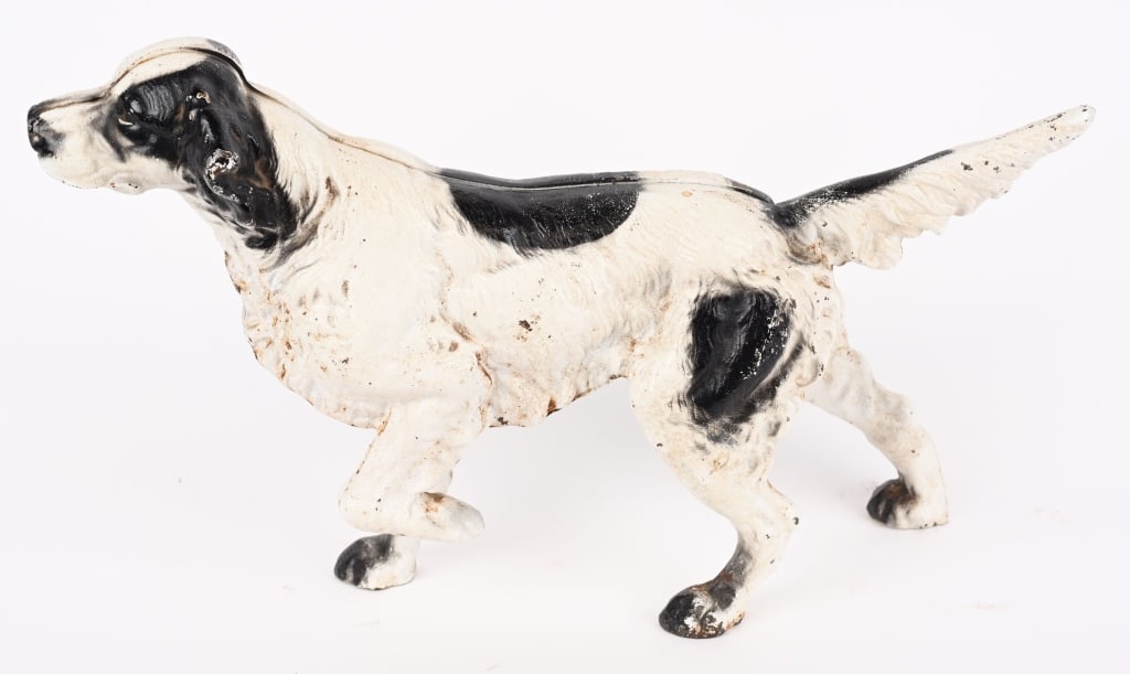 VINDEX CAST IRON ENGLISH SETTER DOOR STOP: Very clean all original with nice paint. 15" Excellent