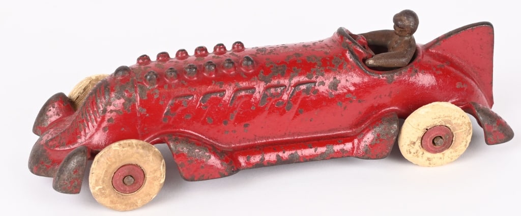 LARGE A.C. WILLIAMS CAST IRON RACE CAR 8 1/2" (1 of 6)