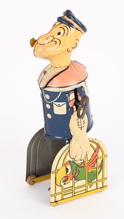 MARX TIN WINDUP POPEYE WITH PARROT CAGES (1 of 4)