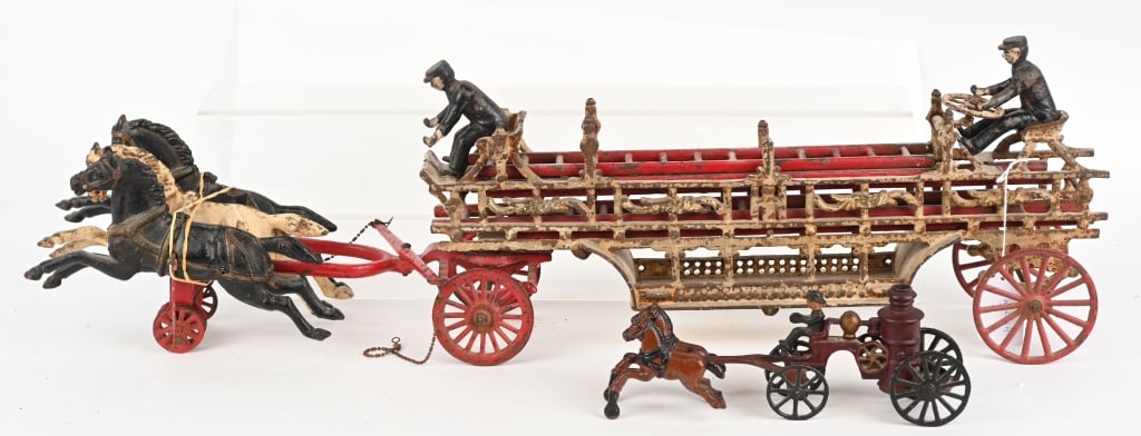 2-CAST IRON HORSE DRAWN ITEMS (1 of 3)