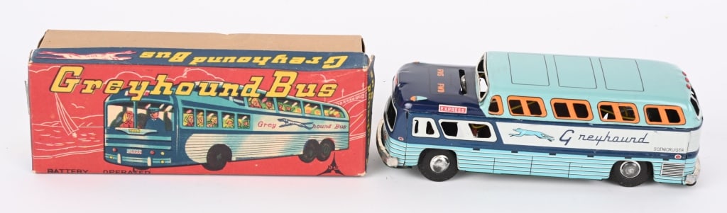 JAPAN BATTERY OP GREYHOUND BUS w/ BOX (1 of 7)