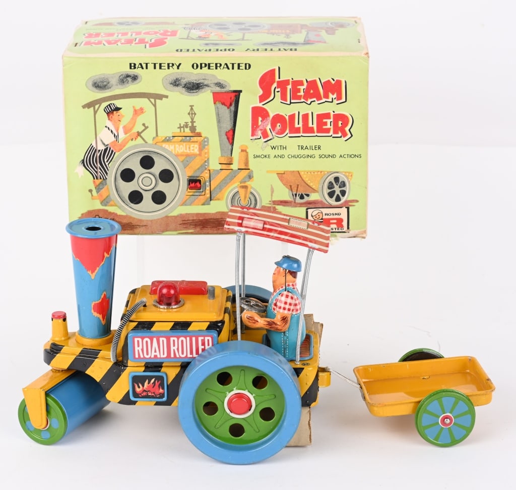 JAPAN BATTERY OP STEAM ROLLER w/ BOX (1 of 7)