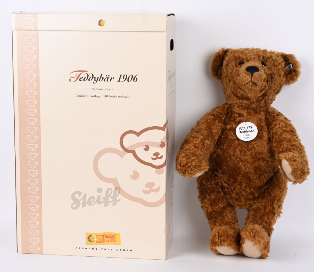 STEIFF #404405 RED BROWN TEDDY BEAR MIB (1 of 3)