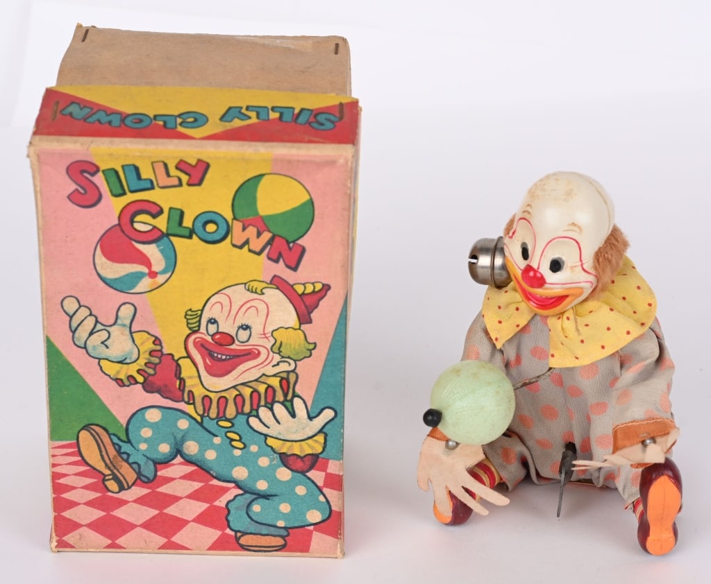 JAPAN WINDUP SILLY CLOWN w/ BOX (1 of 6)