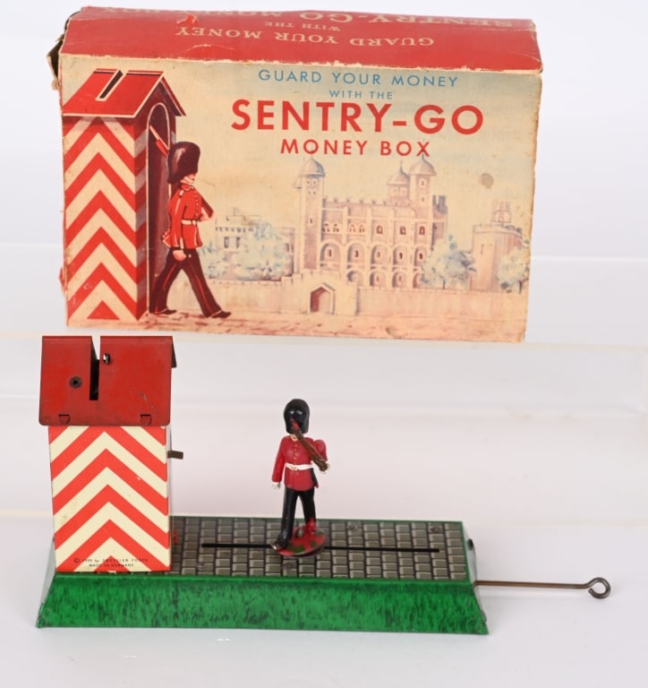 GERMAN TIN SENTRY-GO MONEY BOX w/ BOX (1 of 4)