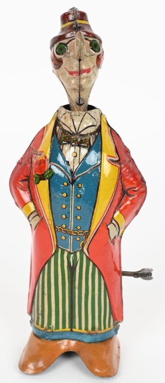 FISCHER TIN WINDUP MAN WITH HOOK NOSE (1 of 5)