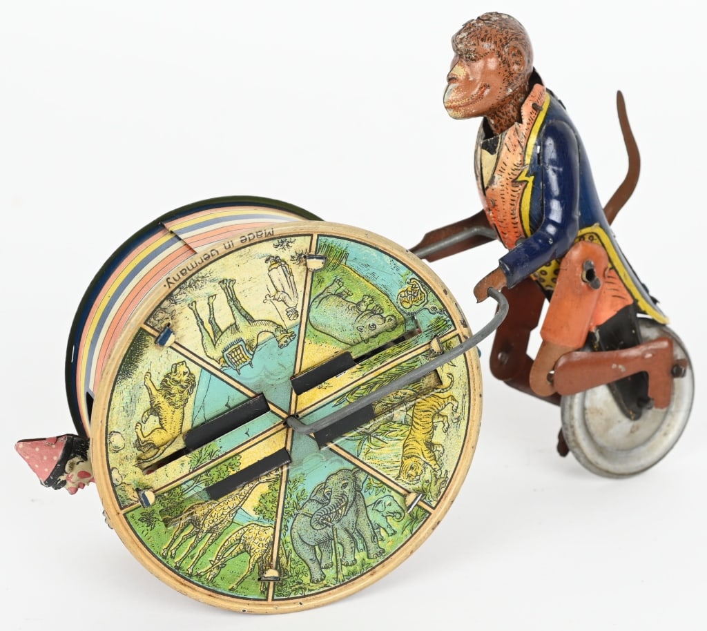 G&K TIN WINDUP UNICYCLE MONKEY & CLOWNS (1 of 6)