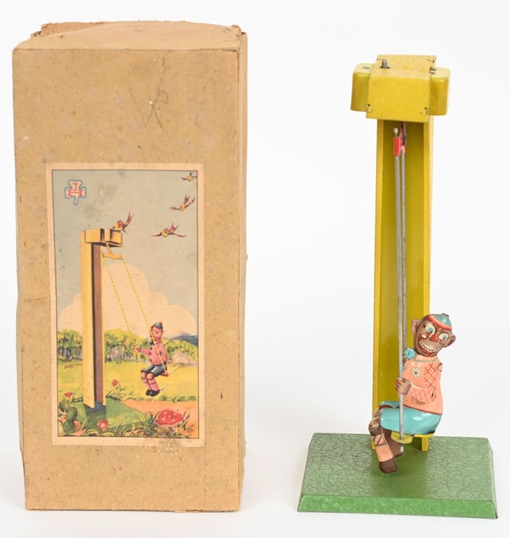 HESS TIN WINDUP MONKEY ON SWING w/ BOX (1 of 7)