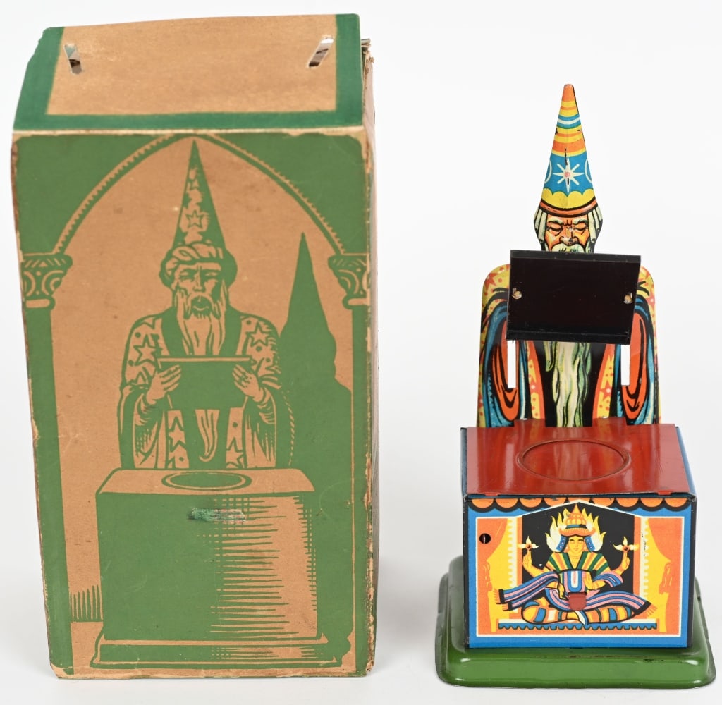 GERMAN TIN MAGIE MECHANICAL BANK w/ BOX (1 of 9)