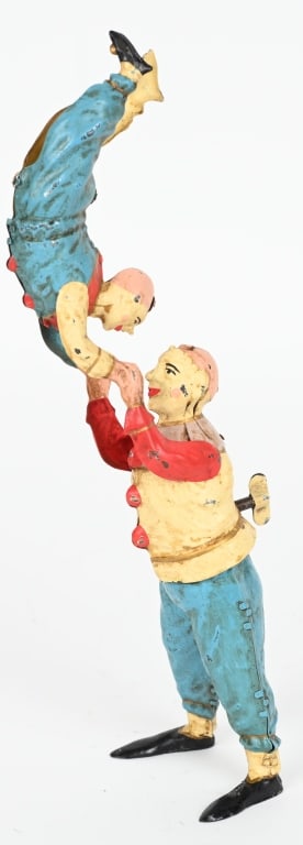 GERMAN HAND PAINTED TIN W/U ACROBAT CLOWNS (1 of 4)