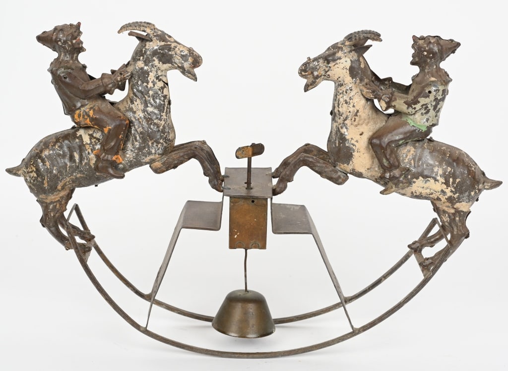 GERMAN HAND PAINTED TIN W/U GOAT ROCKER (1 of 5)